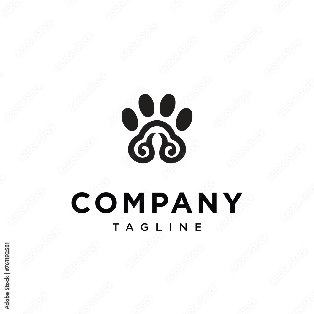 Paw leaf ornament logo icon vector template.eps Paw leaf ornament logo icon vector template.eps