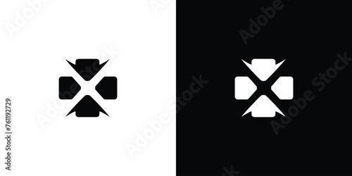 Unique and strong X plus logo design