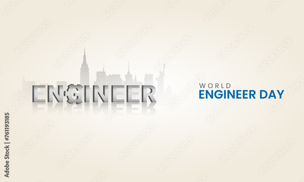 World engineers day typography, engineers day creative design for banner, vector illustration.