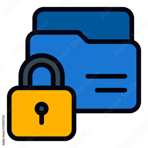 Secure Folder filled line icon