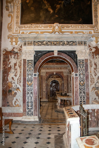 interior of the baroque Jesus church at Palermo