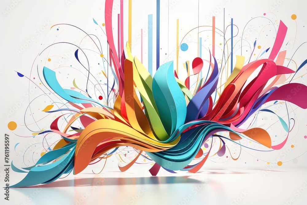 Fototapeta premium abstract wave background. colorful 3d abstract background. colorful wave background. 3d render wave background.