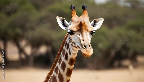 A Giraffe With Its Ears Perked Forward Alert © Alisa