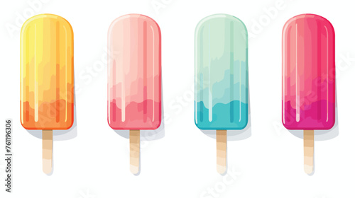 Colored popsicle icon flat design Vector flat