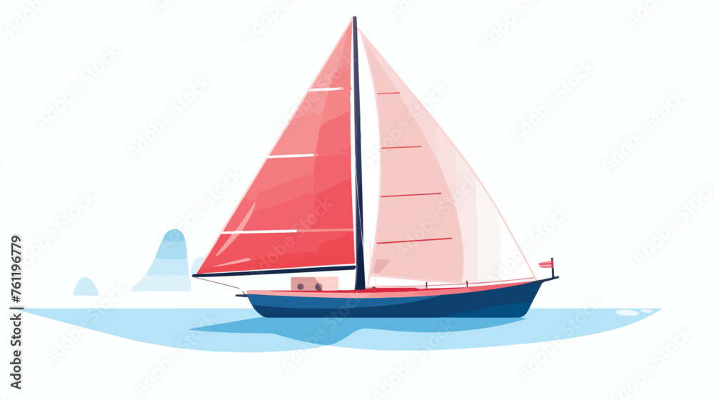 Isolated sailboat design flat vector isolated on white