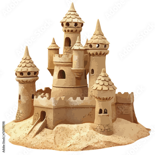 Beach Sand Castle Clipart isolated on white background