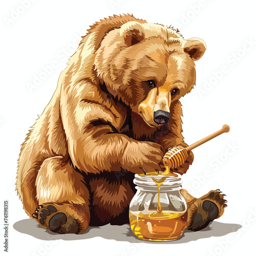 Bear and Honey Clipart isolated on white background