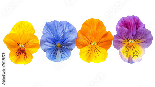 Top view of flowers painted in watercolor, transparent background.