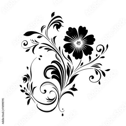 black and white floral background © Sadia