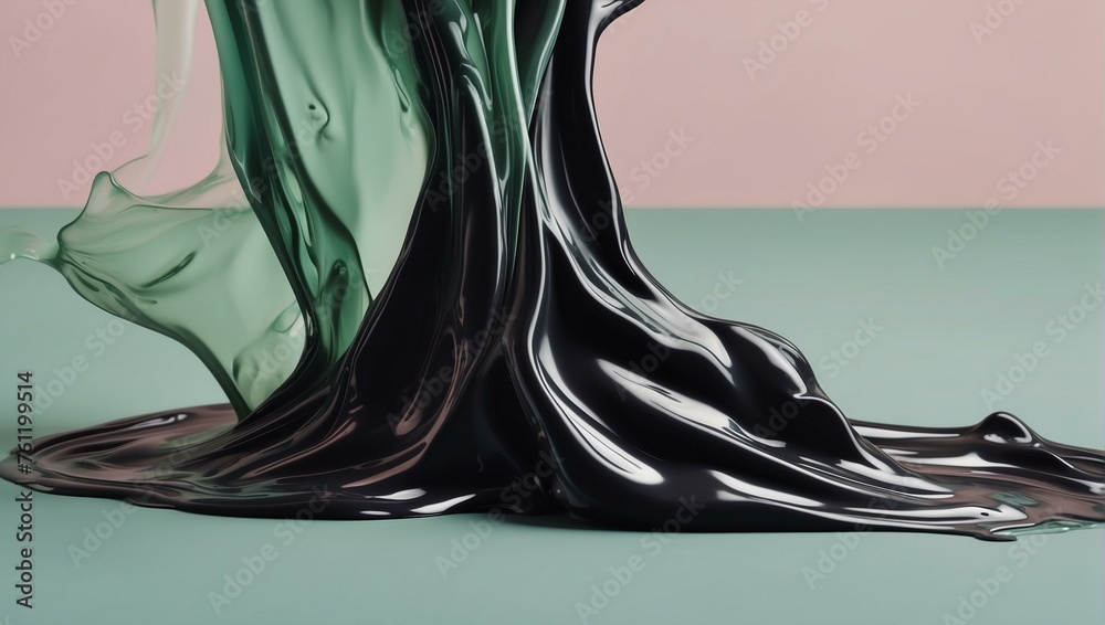 An image conveying a mix of black and green fluid intertwining like nature's roots against a pastel dual-tone background An image conveying a mix of black and green fluid intertwining like nature's roots against a pastel dual-tone background