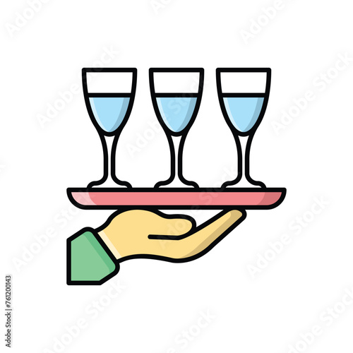 Color line Drinks vector icon