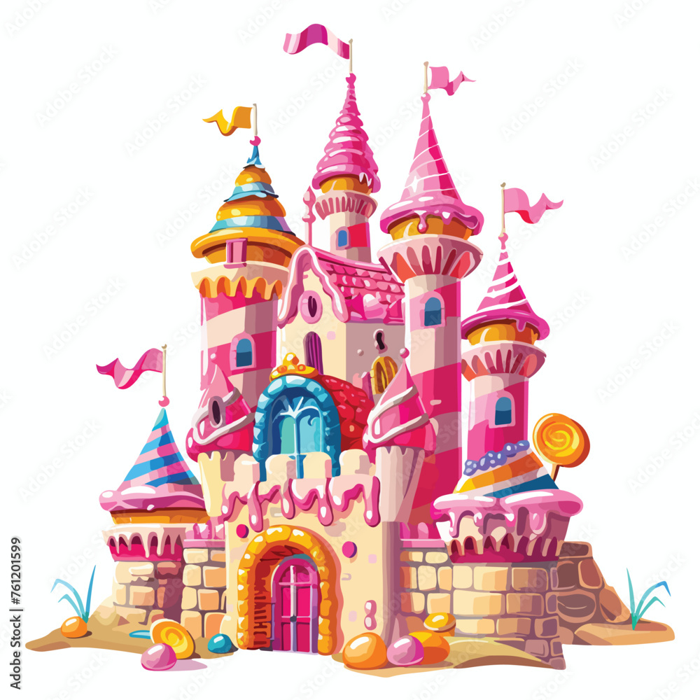 Candyland Castle Clipart isolated on white background