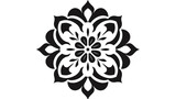 Black and white flower mandala art flat vector