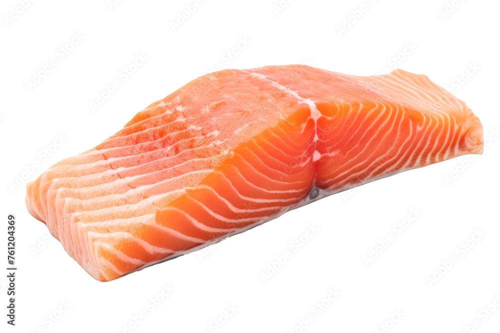 A Piece of Salmon on a White Background. On a Transparent Background. A Piece of Salmon on a White Background. On a Transparent Background.