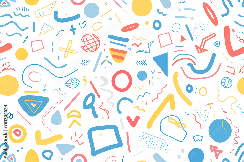 Seamless pattern with hand drawn doodle elements Seamless pattern with hand drawn doodle elements