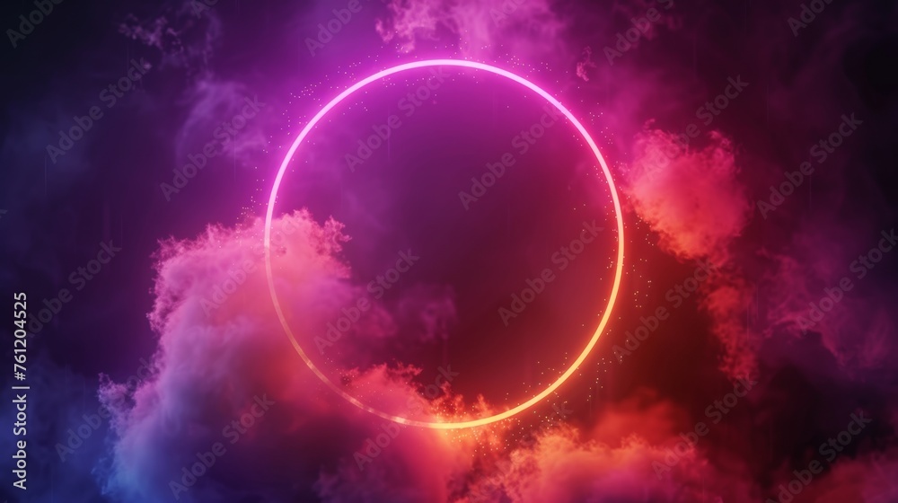 An abstract futuristic surreal game portal with haze, luminous pink and orange gradient clouds, or smoke and sparkles.