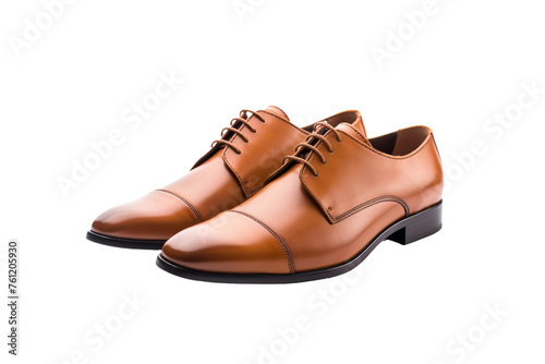 A Pair of Brown Shoes on a White Background. On a Transparent Background.