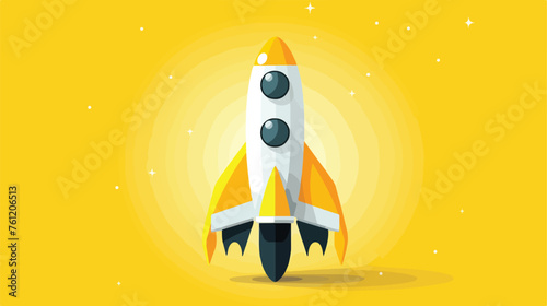 Rocket logo icon flat vector isolated on white background