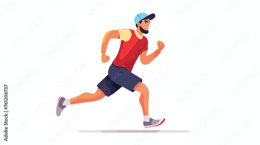 Running man flat vector isolated on white background