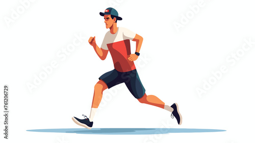 Running man flat vector isolated on white background
