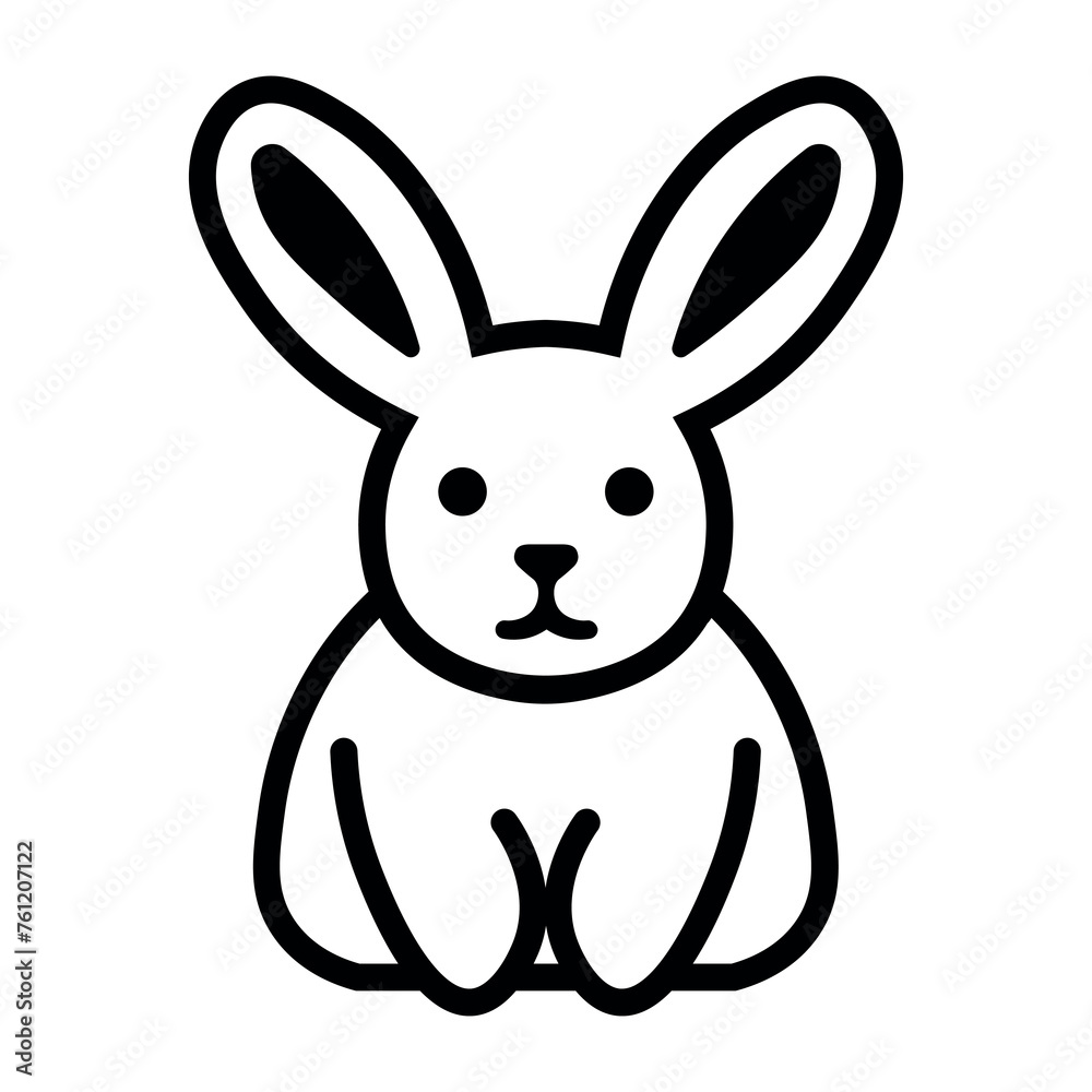 Obraz premium black vector rabbit icon on white background