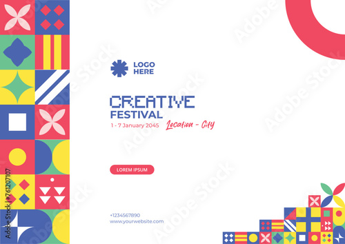 Geometric Mosaic Flat Design Creative Event Background
