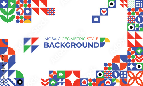 Flat design mosaic geometric creative background template