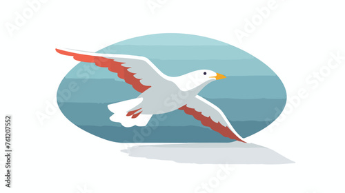Seagull icon Vector flat long shadow design