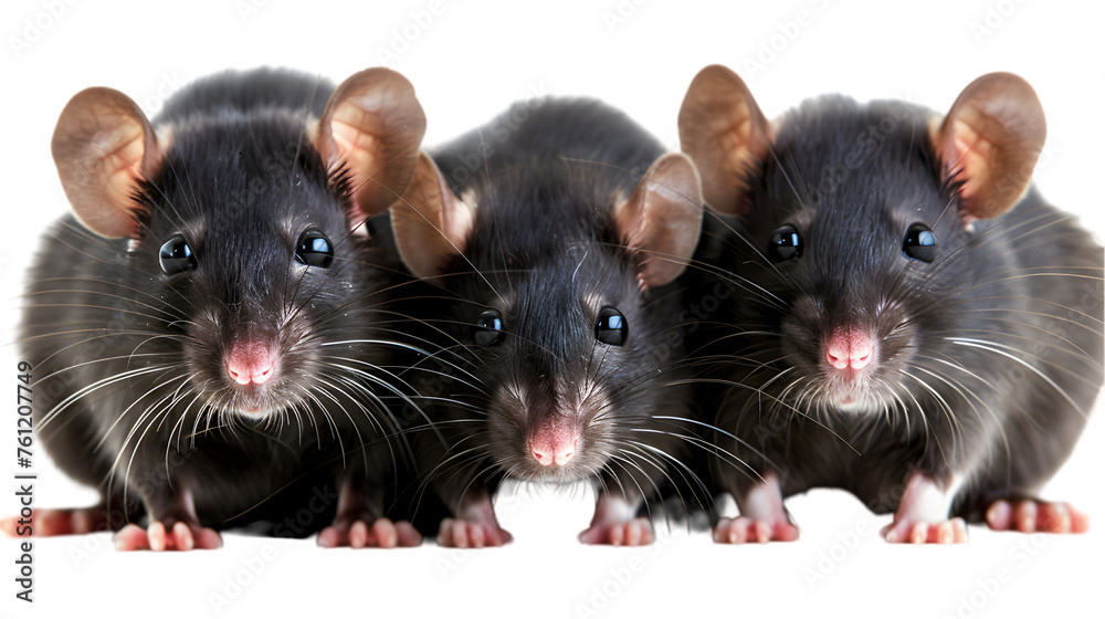 Collection of three black rats, bundle isolated on a white or transparent background. PNG Collection of three black rats, bundle isolated on a white or transparent background. PNG