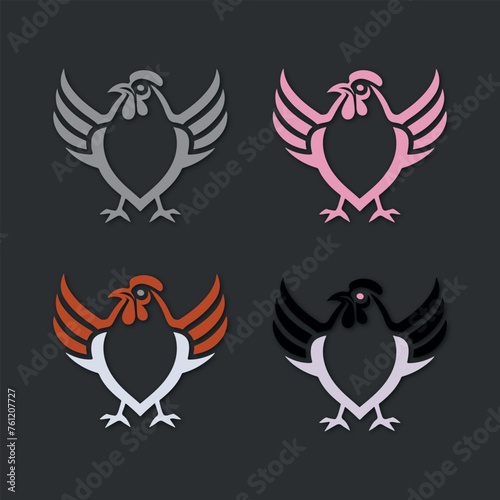 Chicken bird logo design 