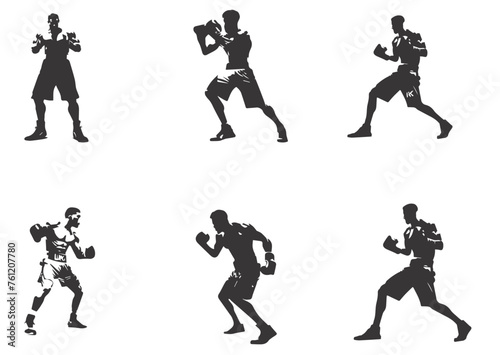 collection of silhouettes of boxers