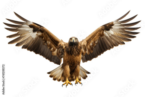 Majestic Bird of Prey Spreading Its Wings. On a Transparent Background. © Masood