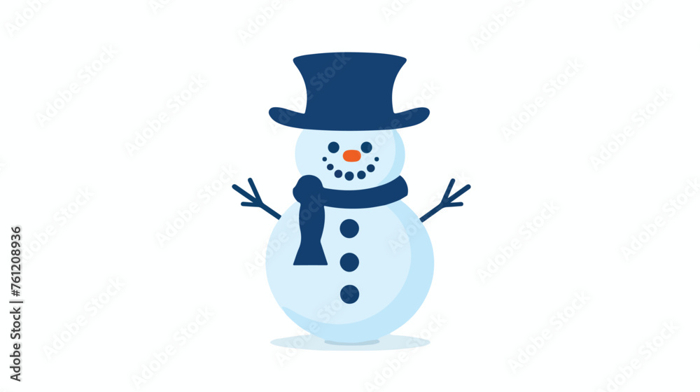 Snowman Icon Flat silhouette icon flat vector 