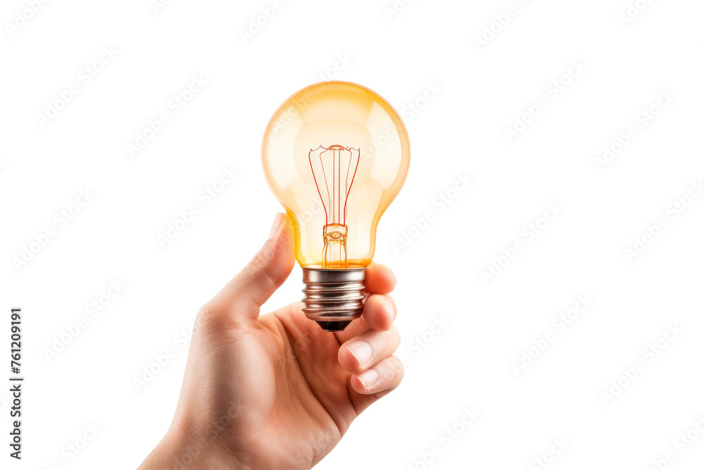 Person Holding a Light Bulb. On a Transparent Background. Person Holding a Light Bulb. On a Transparent Background.