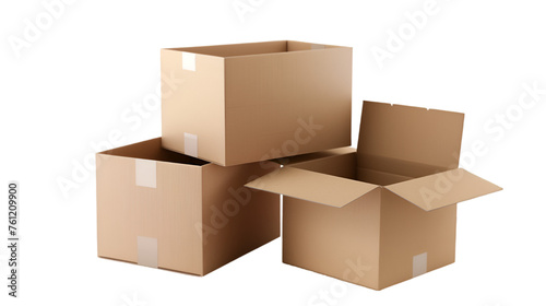 Boxes on Transparent or white Background. PNG file © Pretty Panda