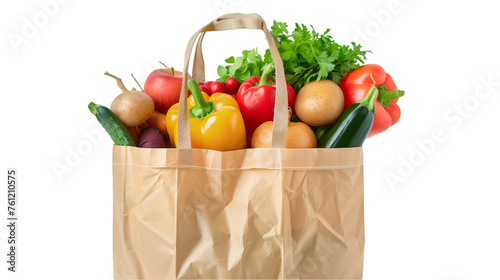 Groceries Bag on Transparent or white Background. PNG file