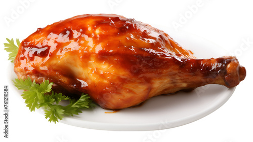 Grilled bbq chicken leg on transparent background. png file. PNG file