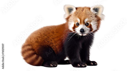 red panda isolated on white or transparent background. PNG