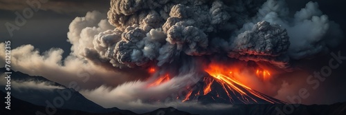 Ash cloud spreading from the eruption