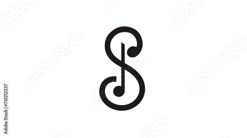 Treble clef icon. Vector flat design. sillouette icon