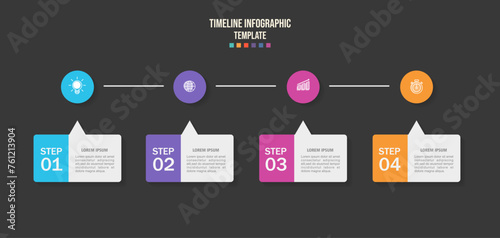 Vector Infographic label design template with icons and 4 options or steps