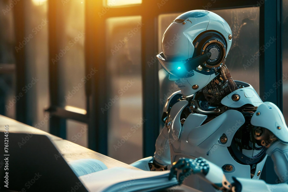 Artificial intelligence in future tech office business environment. Artificial intelligence in future tech office business environment.