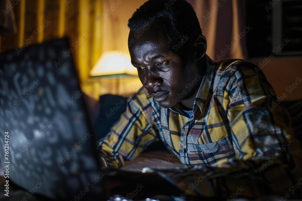 African Man Employee Filling Survey Form at Work African Man Employee Filling Survey Form at Work