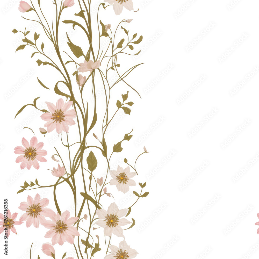 Flowers. Abstract seamless pattern. AI generated. Flowers. Abstract seamless pattern. AI generated.
