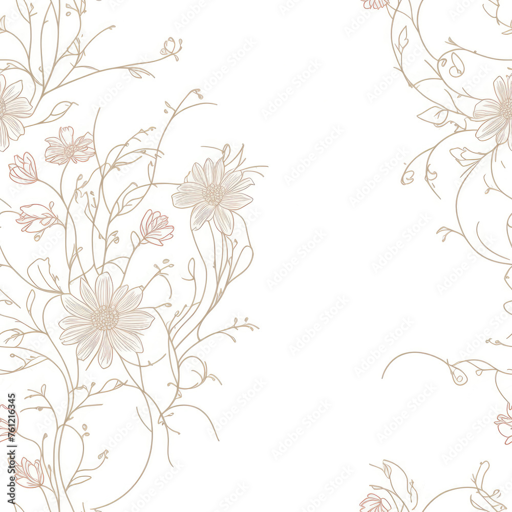 Flowers. Abstract seamless pattern. AI generated. Flowers. Abstract seamless pattern. AI generated.