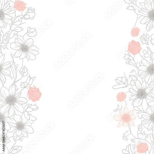 Flowers. Abstract seamless pattern. AI generated.