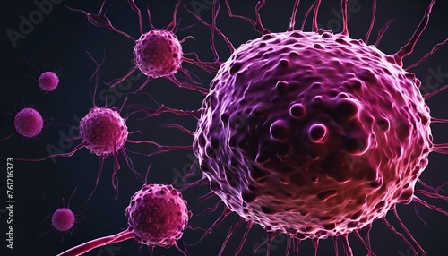 Cancer cell in dark background abstract
