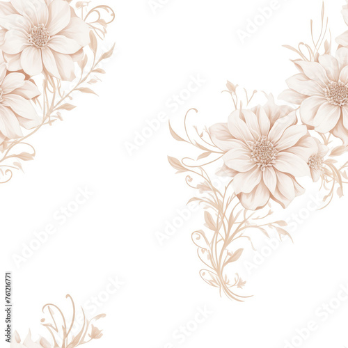 Flowers. Abstract seamless pattern. AI generated.