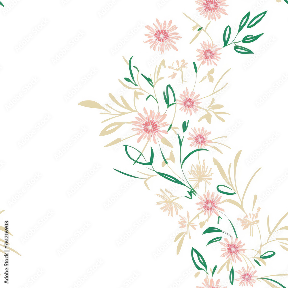 Flowers. Abstract seamless pattern. AI generated. Flowers. Abstract seamless pattern. AI generated.