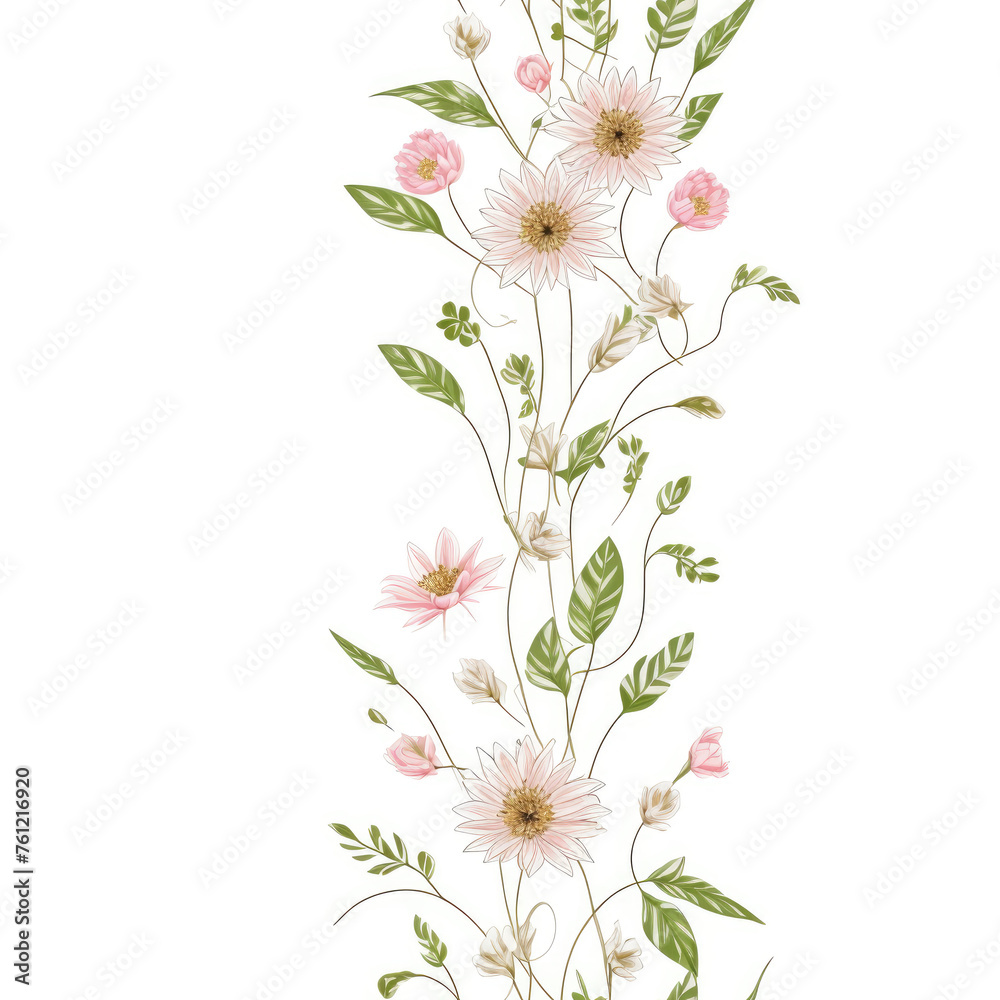 Flowers. Abstract seamless pattern. AI generated. Flowers. Abstract seamless pattern. AI generated.